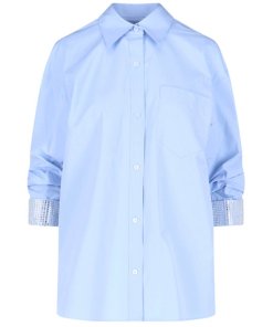 Alexander Wang Crystal-Embellished Cuff Button-Down Shirt