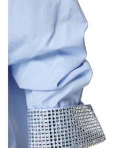 Alexander Wang Crystal-Embellished Cuff Button-Down Shirt