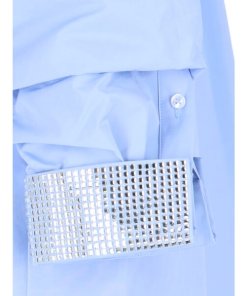 Alexander Wang Crystal-Embellished Cuff Button-Down Shirt