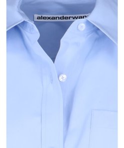 Alexander Wang Crystal-Embellished Cuff Button-Down Shirt