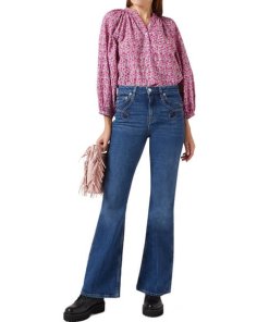 Maje Lyad Floral Print Cotton Blouse