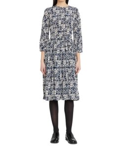 Max Mara Emanuel Abstract-Print Silk Midi Dress