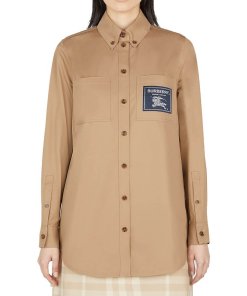 Burberry Paola Logo Patch Buttoned Shirt