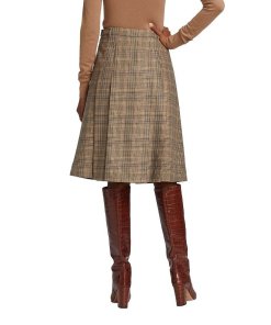 Nili Lotan Rosemonde Pleated Plaid Midi Skirt