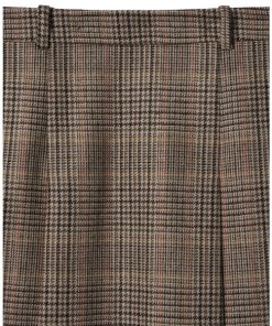Nili Lotan Rosemonde Pleated Plaid Midi Skirt
