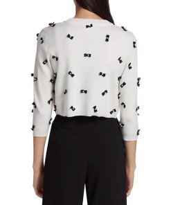 Alice + Olivia Daroda Bow-Detail Cropped Cardigan