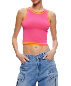 Alice + Olivia Rydel Tipped Cropped Tank Top