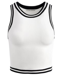 Alice + Olivia Rydel Tipped Cropped Tank Top