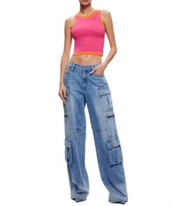 Alice + Olivia Rydel Tipped Cropped Tank Top