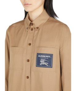 Burberry Paola Logo Patch Buttoned Shirt