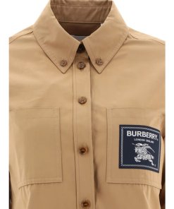 Burberry Paola Logo Patch Buttoned Shirt