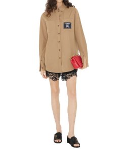 Burberry Paola Logo Patch Buttoned Shirt