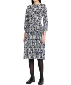 Max Mara Emanuel Abstract-Print Silk Midi Dress