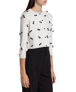 Alice + Olivia Daroda Bow-Detail Cropped Cardigan