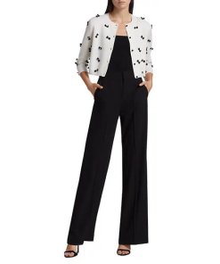 Alice + Olivia Daroda Bow-Detail Cropped Cardigan