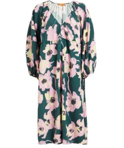 Stine Goya Heather Filigran Flower Green Midi Dress