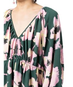 Stine Goya Heather Filigran Flower Green Midi Dress