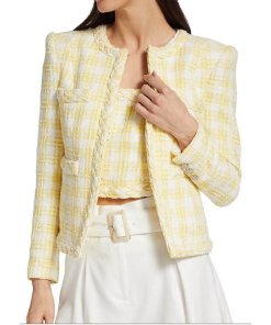 Veronica Beard Bryne Tweed Cropped Jacket