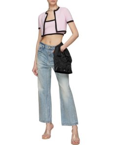 Alexander Wang Crystal Trim Cropped Cardigan