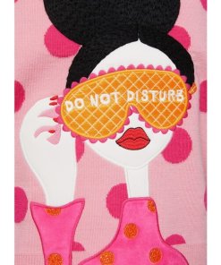 Alice + Olivia Gleeson Do Not Disturb Appliqué Crewneck Sweater