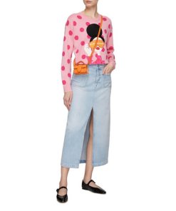 Alice + Olivia Gleeson Do Not Disturb Appliqué Crewneck Sweater