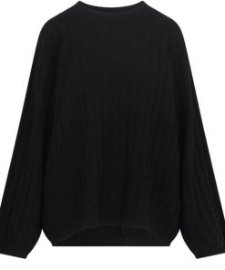 toteme cable knit cashmere sweater black