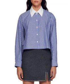 Sandro-sylvain-rhinetones-embellished-cropped-shirt-