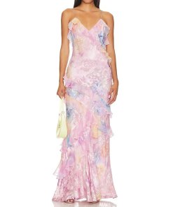 LoveShackFancy Rialto Maxi Ruffled Dress