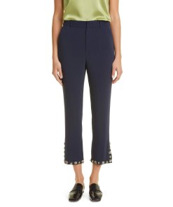 Cinq à Sept Beaded Rhinestone Floral Crop Pants
