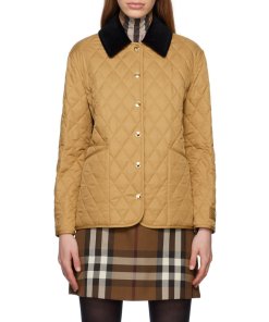 Burberry Dranefeld Corduroy-Collar Quilted Jacket