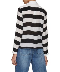 Alice + Olivia Striped Stace Face Willa Placket Blouse