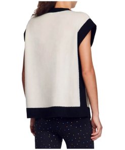 Sandro Lunea Oversized Two-Tone Sweater Vest