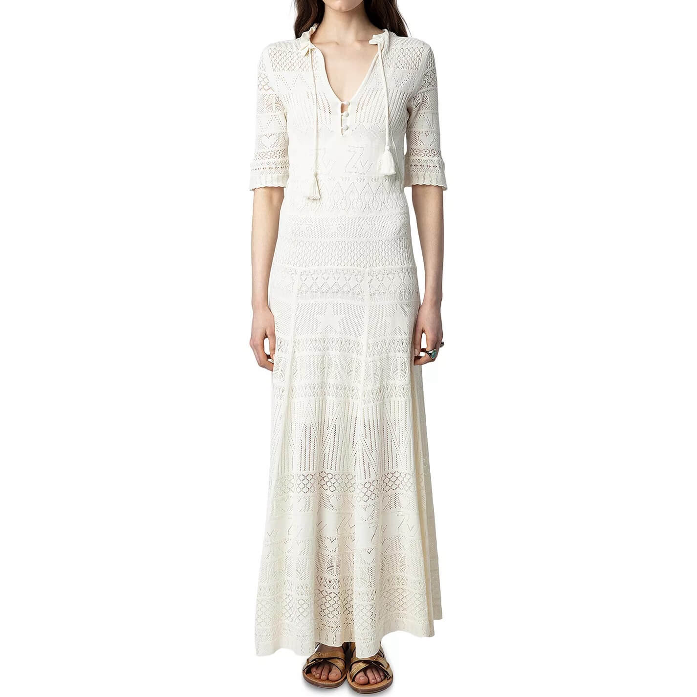 sachin and babi light blue dress Zadig & Voltaire Memphis Pointelle Maxi Cotton Dress – evaChic
