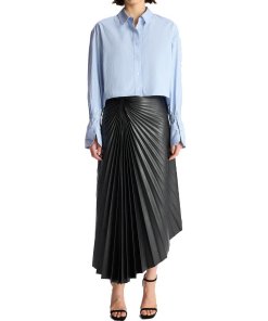 A.L.C. Tracy Pleated Vegan Leather Asymmetric Skirt