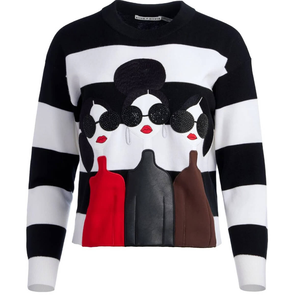 Alice + Olivia Gleeson Stace Face Wool Sweater – evaChic