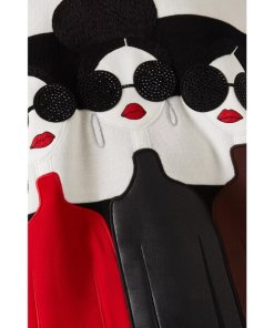 Alice + Olivia Gleeson Stace Face Wool Sweater