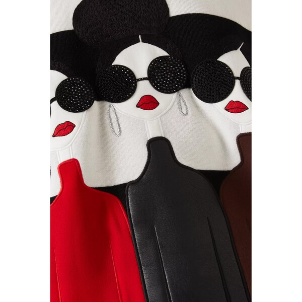 Alice + Olivia Gleeson Stace Face Wool Sweater