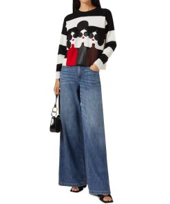 Alice + Olivia Gleeson Stace Face Wool Sweater