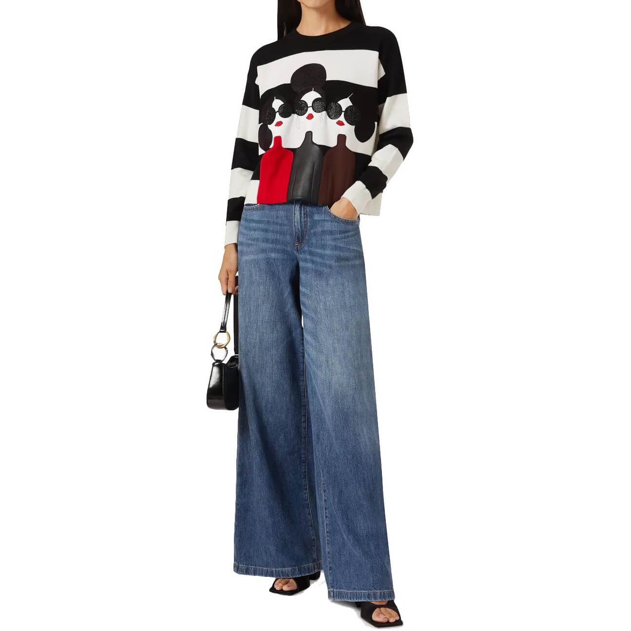 Alice + Olivia Gleeson Stace Face Wool Sweater
