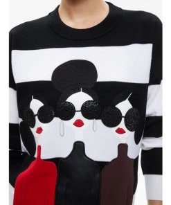 Alice + Olivia Gleeson Stace Face Wool Sweater