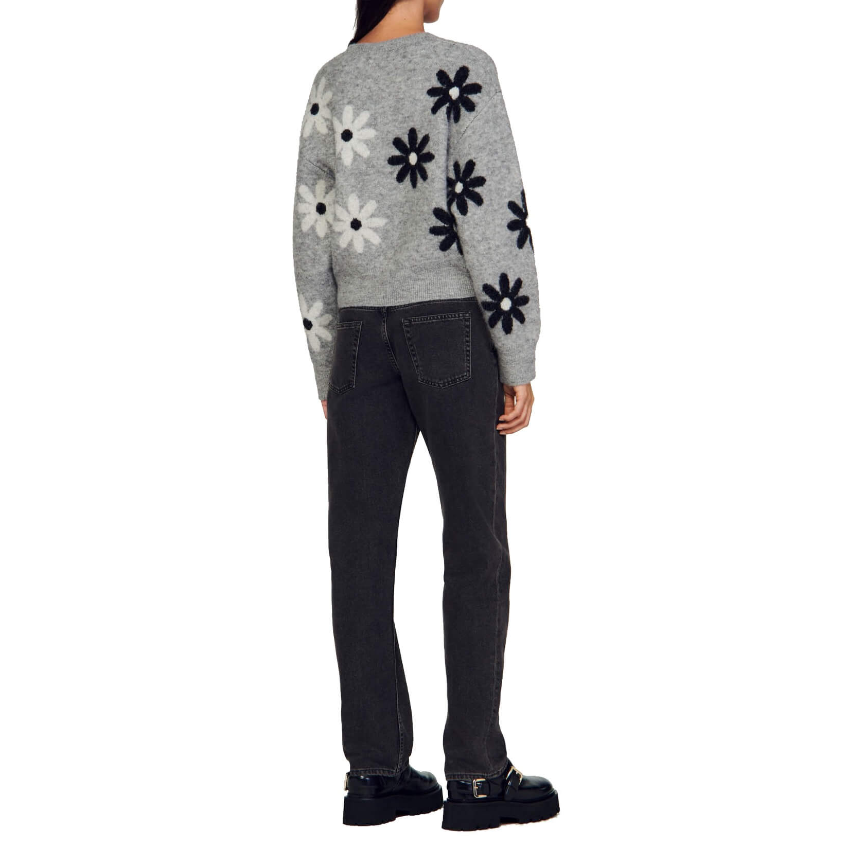 Sandro Maguy Floral Intarsia Knit Sweater