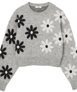 Sandro Maguy Floral Intarsia Knit Sweater