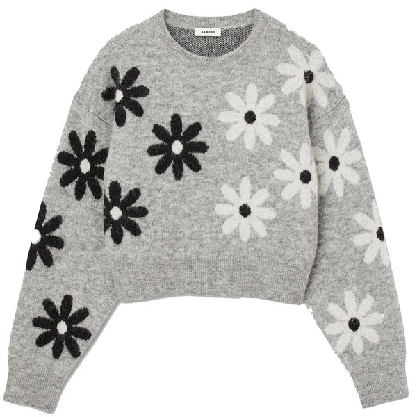 Sandro Maguy Floral Intarsia Knit Sweater