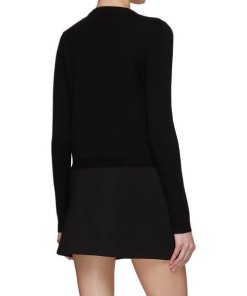 Alice + Olivia Ruthy Stace Face Wool Button-Up Cardigan
