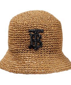 Burberry TB Raffia-Effect Crochet Bucket Hat