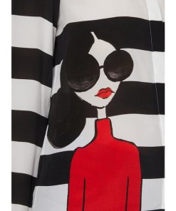 Alice + Olivia Striped Stace Face Willa Placket Blouse