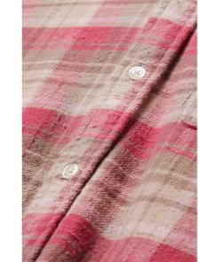R13 Shredded Seam Drop Neck Plaid Shirt
