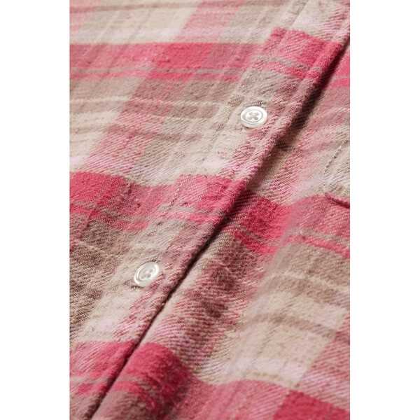 R13 Shredded Seam Drop Neck Plaid Shirt