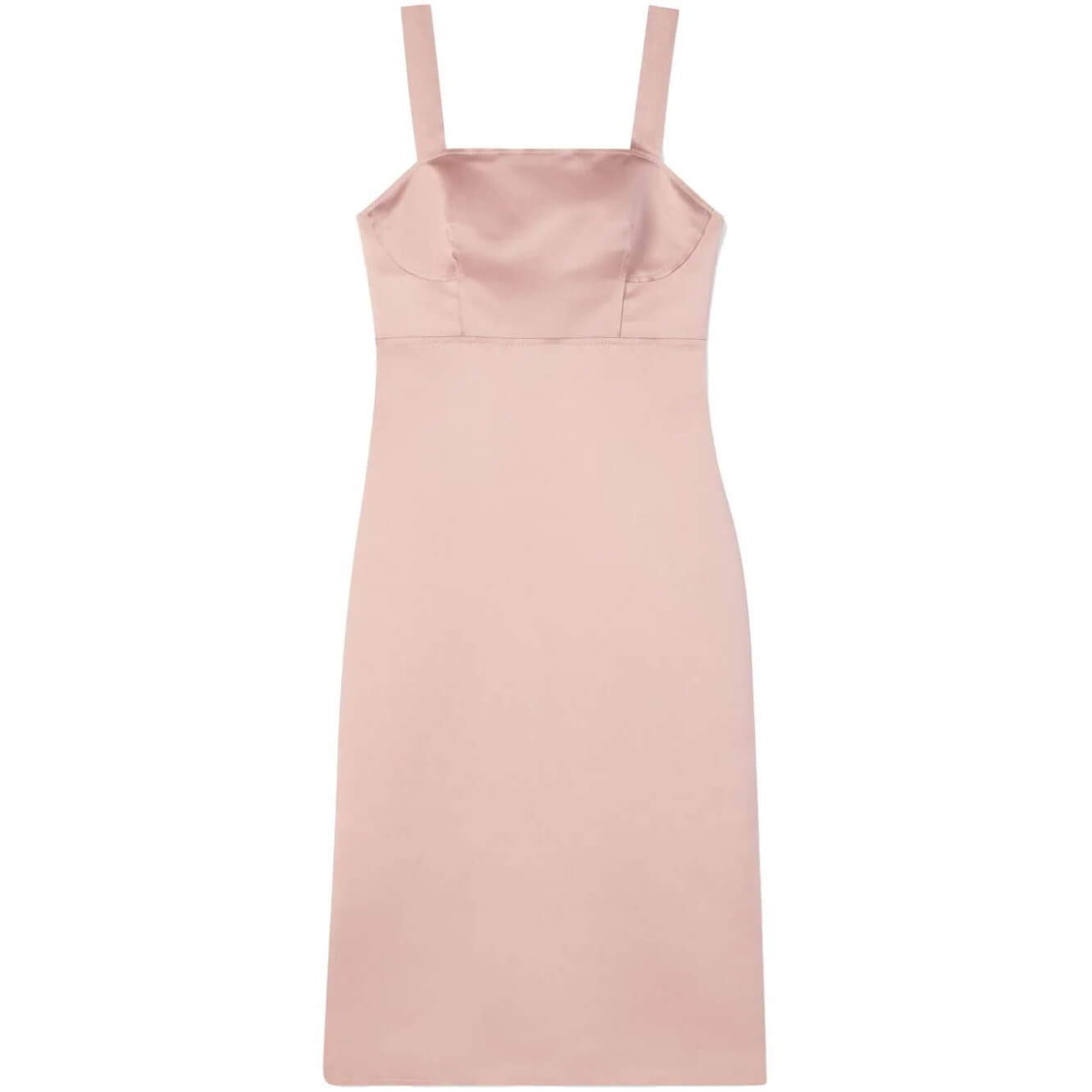 St. John Duchess Satin Sleeveless Midi Dress  evaChic