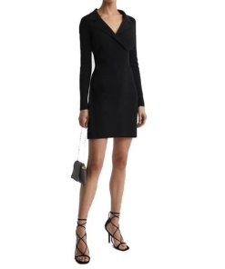 Reiss Elisha Double-Breasted Knit Mini Dress